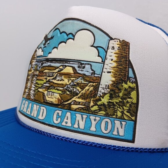 Grand Canyon Tower Cap Hat Arizona Trucker Blue Foam Mesh Vintage National Park - Picture 2 of 8